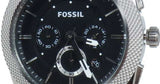 Fossil Machine Chronograph Black Dial Silver Steel Strap Watch for Men - FS4776