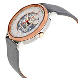 Fossil Vintage Muse Automatic Skeleton White Dial Grey Leather Strap Watch for Women - ME3131