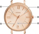 Fossil Jacqueline Rose Gold Dial Rose Gold Steel Strap Watch for Women - ES3632