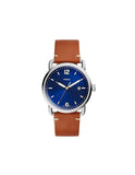 Fossil Commuter Blue Dial Blue Leather Strap Watch for Men - FS5325