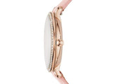 Fossil Jacqueline White Dial Pink Leather Strap Watch for Women - ES4303