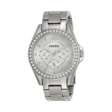 Fossil Riley Multifunction Silver Dial Silver Steel Strap Watch for Women - ES3202