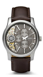 Fossil Twist Chronograph Multifunction Taupe Dial Brown Leather Strap Watch for Men - ME1098