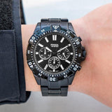 Fossil Garrett Chronograph Black Dial Black Steel Strap Watch for Men - FS5773