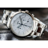 Fossil Neutra Chronograph White Dial Silver Steel Strap Watch for Men - FS5433