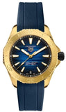 Tag Heuer Aquaracer Professional 200 Automatic 18K Yellow Gold Blue Dial Blue Rubber Strap Watch for Men - WBP5152.FT6210