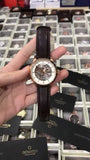 Fossil Townsman Automatic Skeleton White Dial Black Leather Strap Watch for Men - ME3085