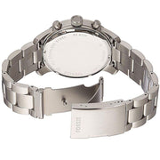 Fossil Pilot 54 Chronograph Navy Blue Dial Silver Steel Strap Watch for Men - FS5203