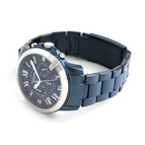 Fossil Grant Chronograph Blue Dial Blue Steel Strap Watch for Men - FS5230