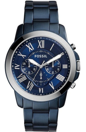 Fossil Grant Chronograph Blue Dial Blue Steel Strap Watch for Men - FS5230