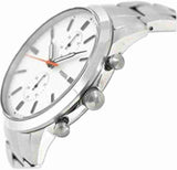 Fossil Townsman White Dial Silver Steel Strap Watch for Men - FS5346