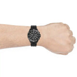 Fossil Garrett Chronograph Black Dial Black Steel Strap Watch for Men - FS5773