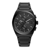 Fossil Everett Chronograph Black Dial Black Steel Strap Watch for Men - FS5797