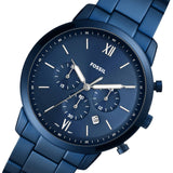 Fossil Neutra Chronograph Blue Dial Blue Steel Strap Watch for Men - FS5826