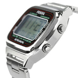 Fossil Retro Digital Silver Dial Silver Steel Strap Watch for Men - FS5844