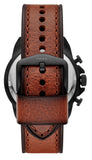 Fossil Bronson Chronograph Black Dial Brown Leather Strap Watch for Men - FS5856