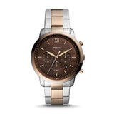 Fossil Neutra Chronograph Brown Dial Two Tone Steel Strap Watch for Men - FS5869