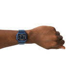 Fossil Retro Analog-Digital Black Dial Blue Steel Strap Watch for Men - FS5896