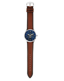 Fossil Neutra Minimalist Moonphase Blue Dial Brown Leather Strap Watch for Men - FS5903