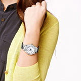 Fossil Stella Silver Dial Silver Steel Strap Watch for Women - ES3588