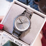 Michael Kors Gabbi Quartz Crystals Silver Dial Silver Steel Strap Watch For Women - MK3984