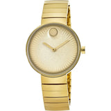 Movado Edge Gold Dial Gold Steel Strap Watch for Women - 3680014