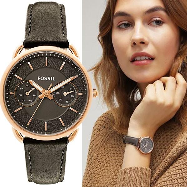 FOSSIL 腕時計 TAILOR ES3913 レディース Fossil Tailor Rose 35mm Steel Gold-Tone Gray Dial Ladies Quartz