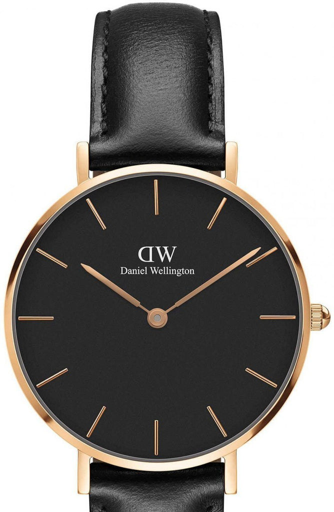 Daniel Wellington Petite Sheffield Reloj con correa de cuero negro