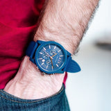 Armani Exchange Outerbanks Chronograph Blue Dial Blue Silicone Strap Watch For Men - AX1327