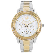 Fossil Stella Sport Multifunction Silver Dial Two Tone Steel Strap Watch for Women - ES5107