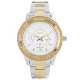 Fossil Stella Sport Multifunction Silver Dial Two Tone Steel Strap Watch for Women - ES5107