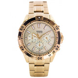 Fossil Garrett Chronograph Gold Dial Gold Steel Strap Watch for Men - FS5772