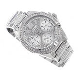 Guess Frontier Diamonds Silver Dial Silver Steel Strap Watch For Women - W1156L1