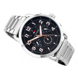 Tommy Hilfiger Briggs Chronograph Black Dial Silver Steel Strap Watch for Men - 1791422