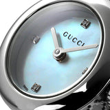 Gucci Diamantissima Diamonds Mother of Pearl Dial Silver Mesh Bracelet Watch for Women - YA141512