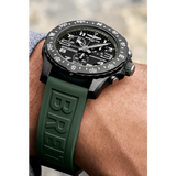 Breitling Endurance Pro Black Dial Green Rubber Strap Watch for Men - X82310D31B1S1