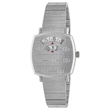 Gucci Grip Quartz Silver Dial Silver Steel Strap Watch For Men - YA157501