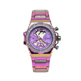 Guess Fusion Chronograph Purple Dial Purple Steel Strap Watch for Women - GW0552L4