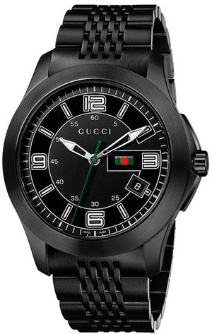 Gucci G Timeless Black Dial Black Steel Strap Watch For Men - YA126202