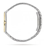 Gucci 25H Quartz Gold Dial Silver Steel Strap Watch for Men - YA163405