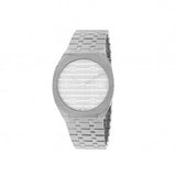 Gucci 25H Quartz Silver Dial Silver Steel Strap Watch For Women - YA163402