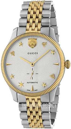 Gucci G Timeless Automatic White Dial Two Tone Steel Strap Watch for Men - YA126356