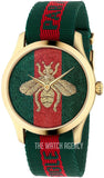 Gucci G Timeless Quartz Green & Red Dial Green & Red NATO Strap Watch For Men - YA126487A