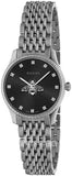 Gucci G Timeless Quartz Black Dial Silver Steel Strap Watch For Women - YA1265020