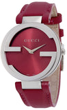 Gucci Interlocking G Quartz Pink Dial Pink Leather Strap Watch For Women - YA133321