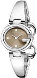 Gucci Guccissima Quartz Diamonds Brown Dial Silver Steel Strap Watch For Women - YA134503