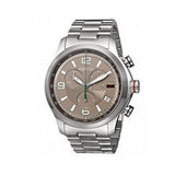 Gucci G Timeless Brown Dial Silver Steel Strap Watch For Men - YA126248