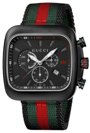 Gucci Coupe Chronograph Quartz Black Two Tone NATO Strap Watch For Men - YA131202