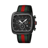 Gucci Coupe Chronograph Quartz Black Two Tone NATO Strap Watch For Men - YA131202