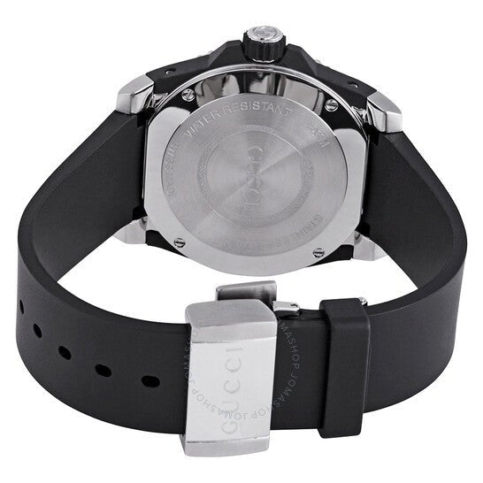 Gucci Dive Feline Black Dial Black Rubber Strap Watch For Men